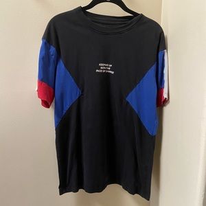 Zara Mens t- shirt black with red and blue accent